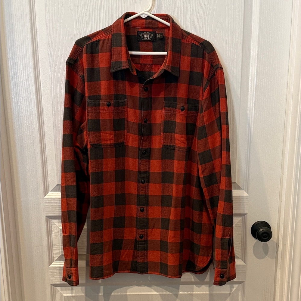 Ralph Lauren Double RL Red and Black Plaid Shirt